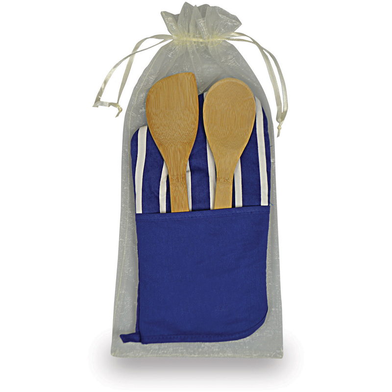 Chef'S Therma-Grip Striped Oven Mitt Bamboo Combo